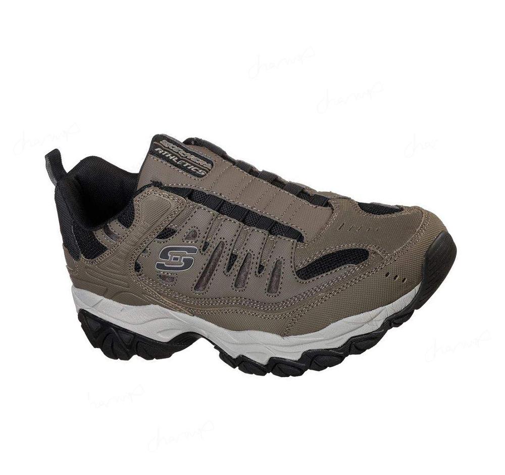 Zapatillas Sin Cordones Skechers After Burn M. Fit Hombre Marrones | A2825_AR