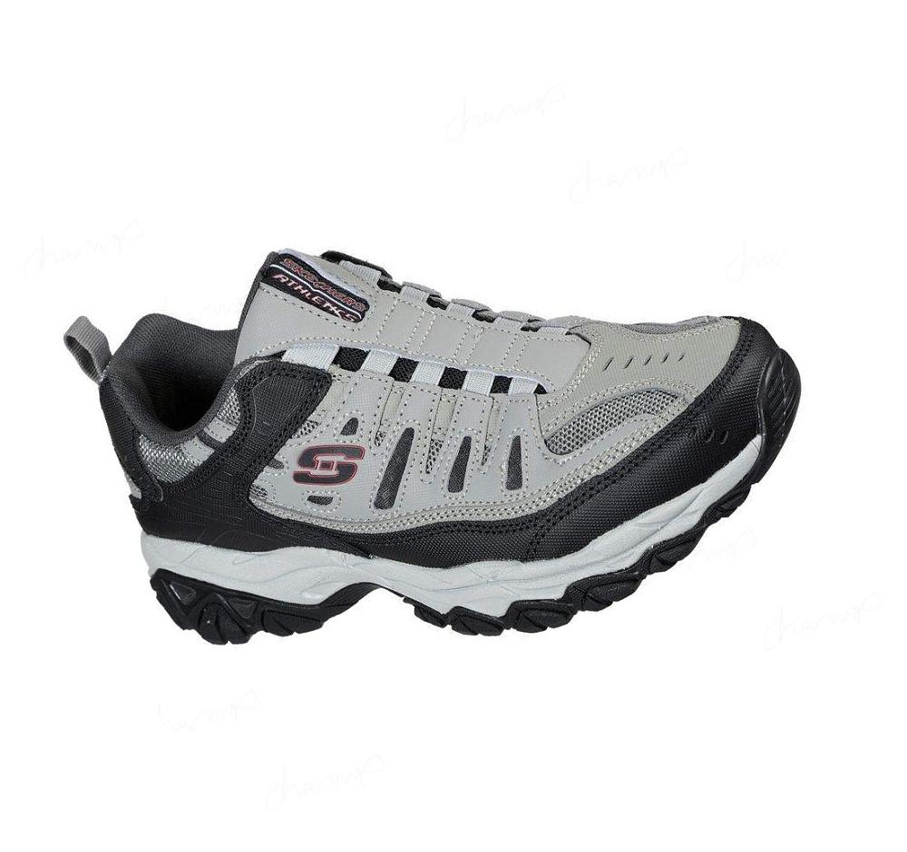 Zapatillas Sin Cordones Skechers After Burn M. Fit Hombre Gris Negras | A293P_AR