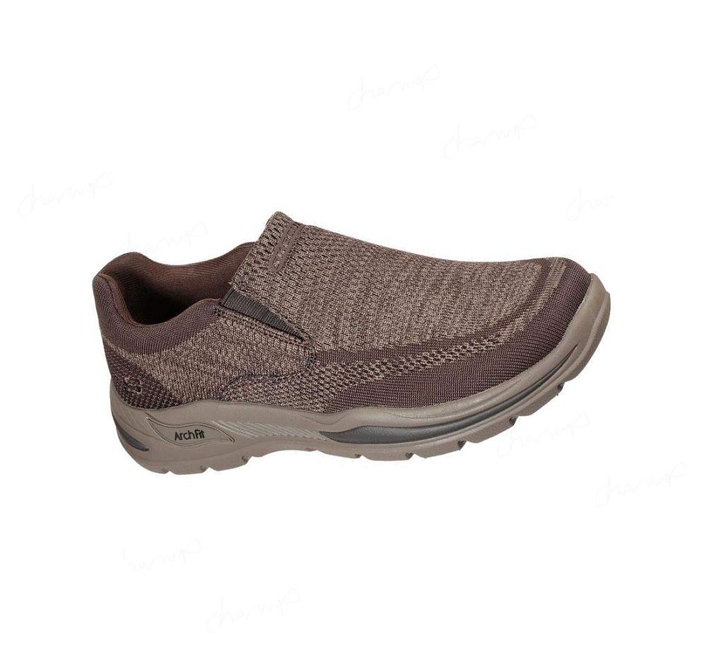 Zapatillas Sin Cordones Skechers Arch Fit Motley - Vaseo Hombre Marrones | 53933_AR