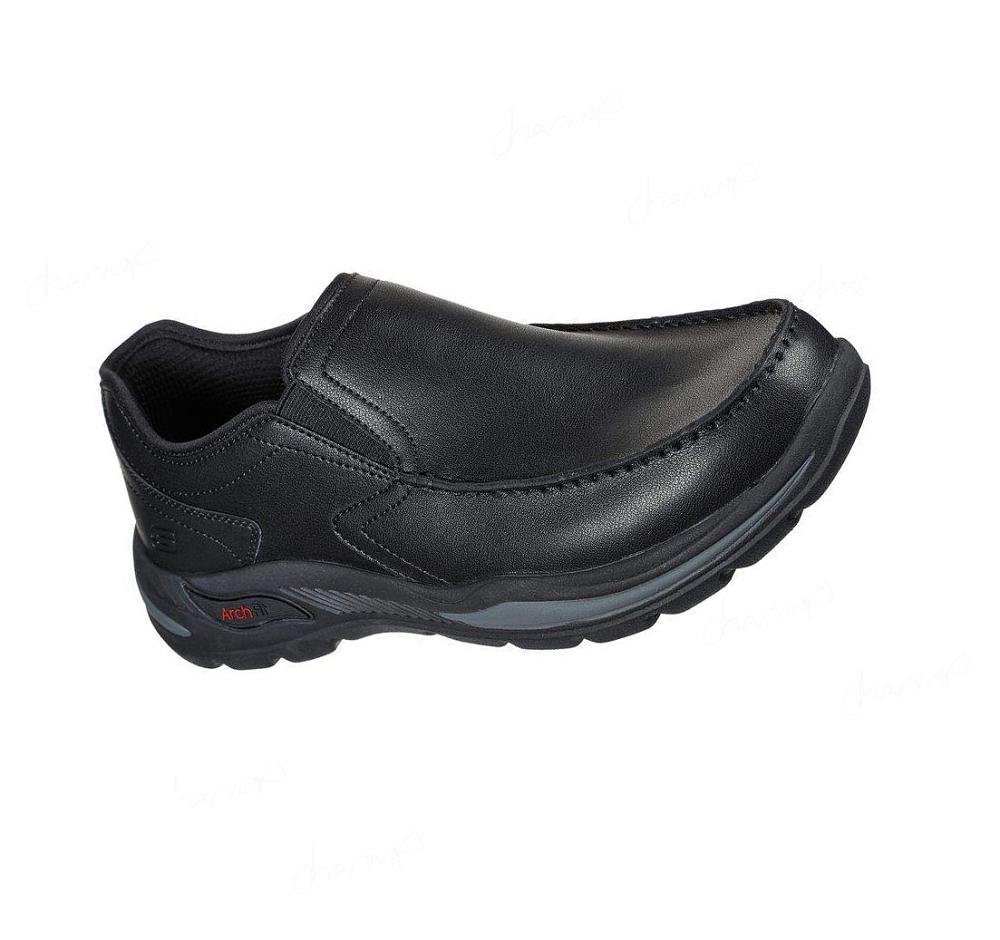 Zapatillas Sin Cordones Skechers Arch Fit - Hust Hombre Negras | A0A3B_AR