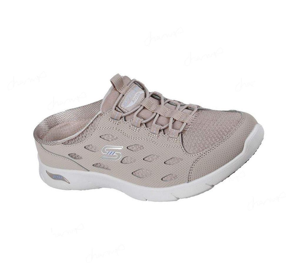 Zapatillas Sin Cordones Skechers Arch Fit Refine - Lucky Breeze Mujer Gris Marrones | AA2AW_AR