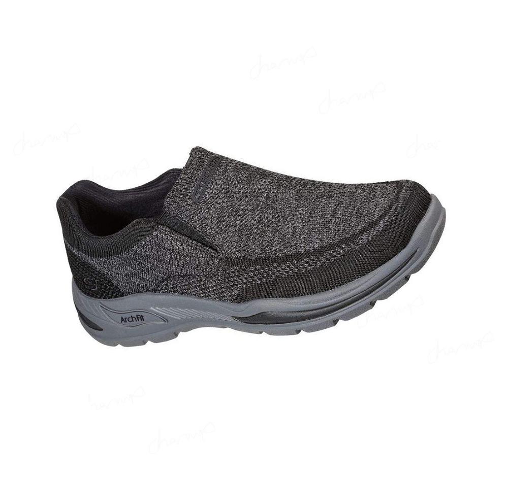 Zapatillas Sin Cordones Skechers Arch Fit Motley - Vaseo Hombre Negras | I9685_AR