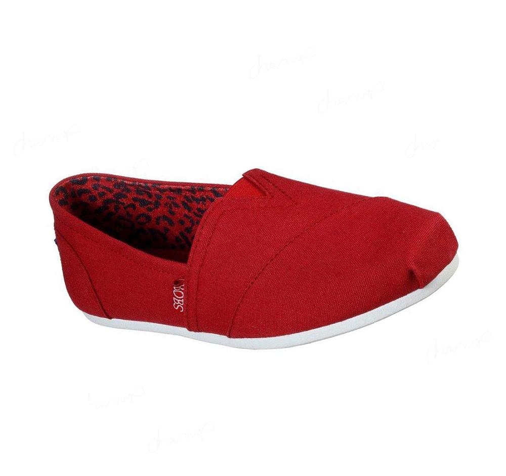 Zapatillas Sin Cordones Skechers BOBS Plush - Peace and Love Mujer Rojas Oscuro | 31TAK_AR