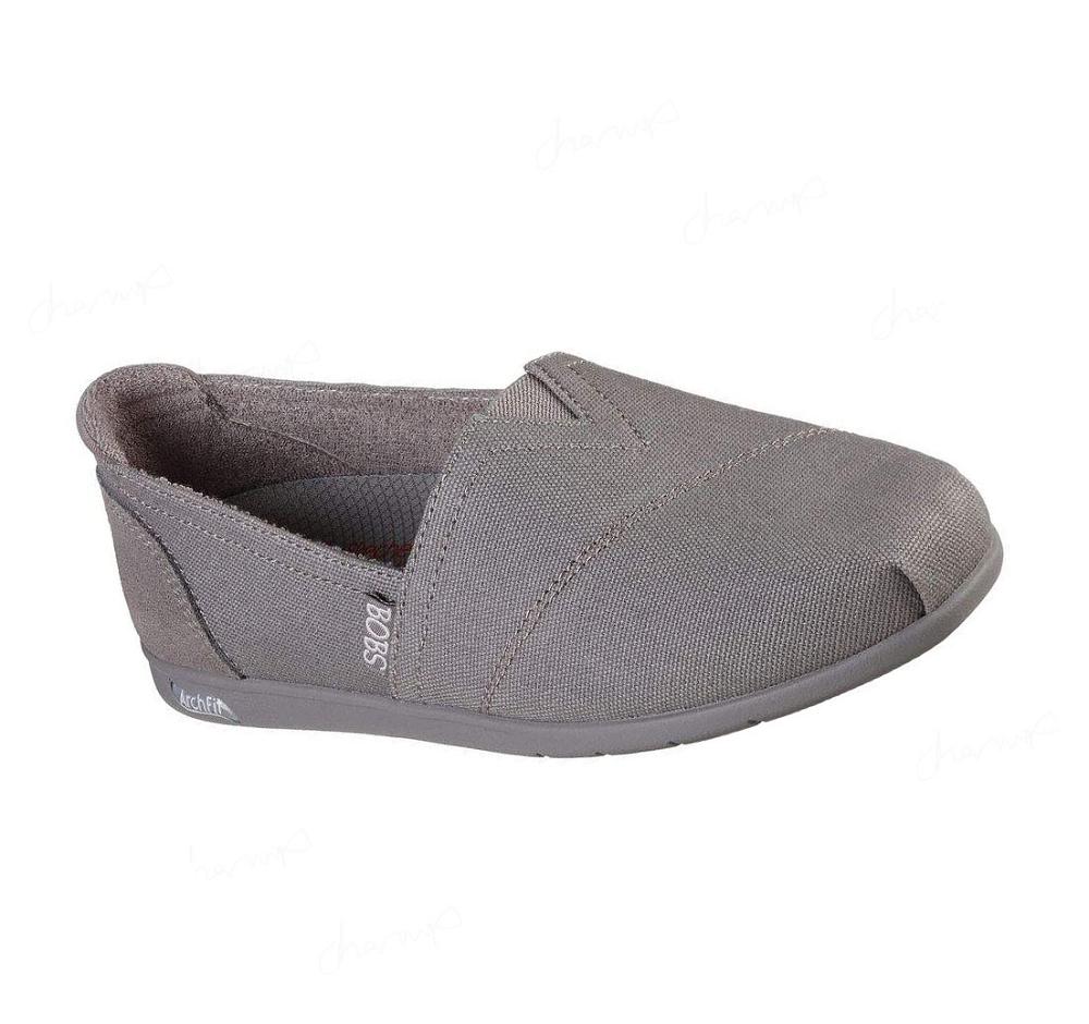 Zapatillas Sin Cordones Skechers BOBS Plush Arch Fit - For3ver Luv Mujer Gris | 5229P_AR