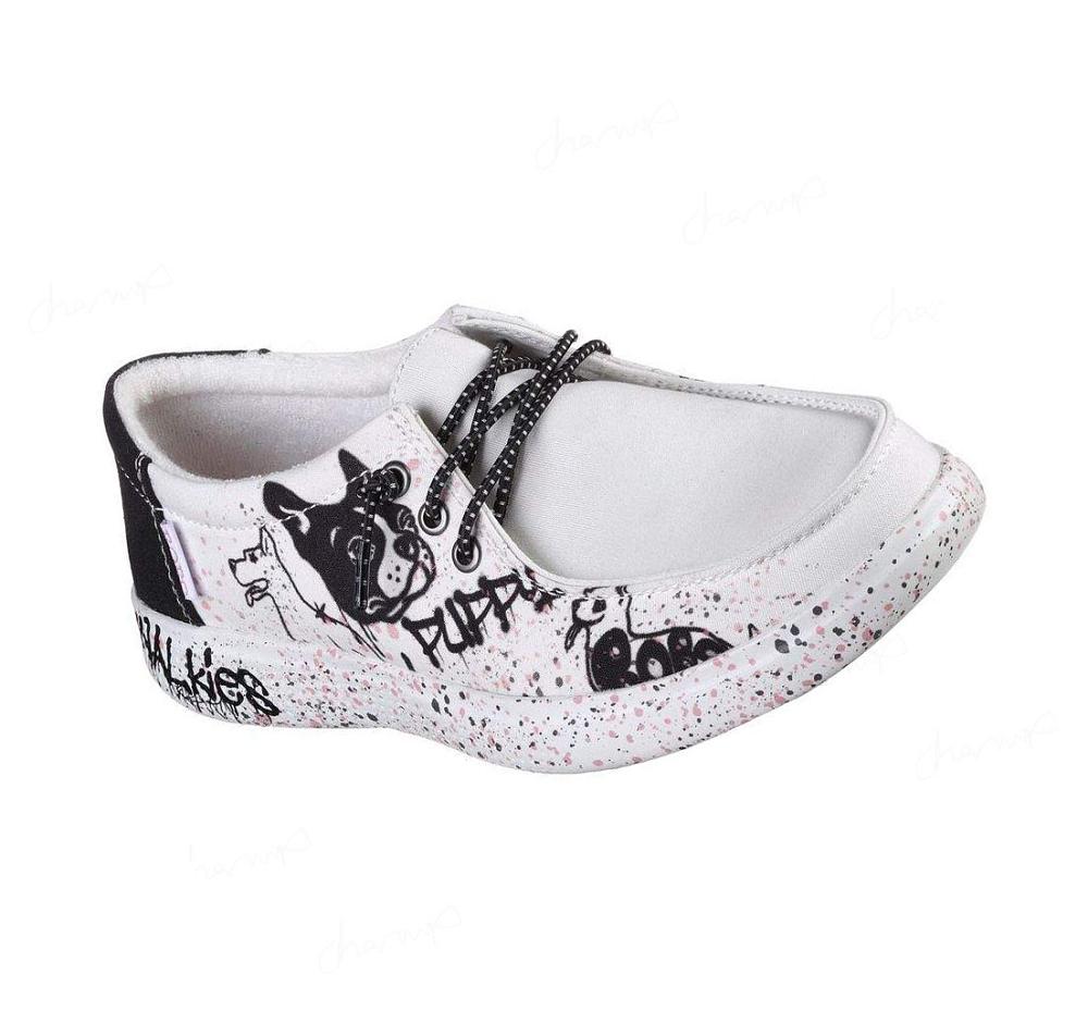 Zapatillas Sin Cordones Skechers BOBS Skipper - Expressive Pup Mujer Blancas Negras | I088B_AR