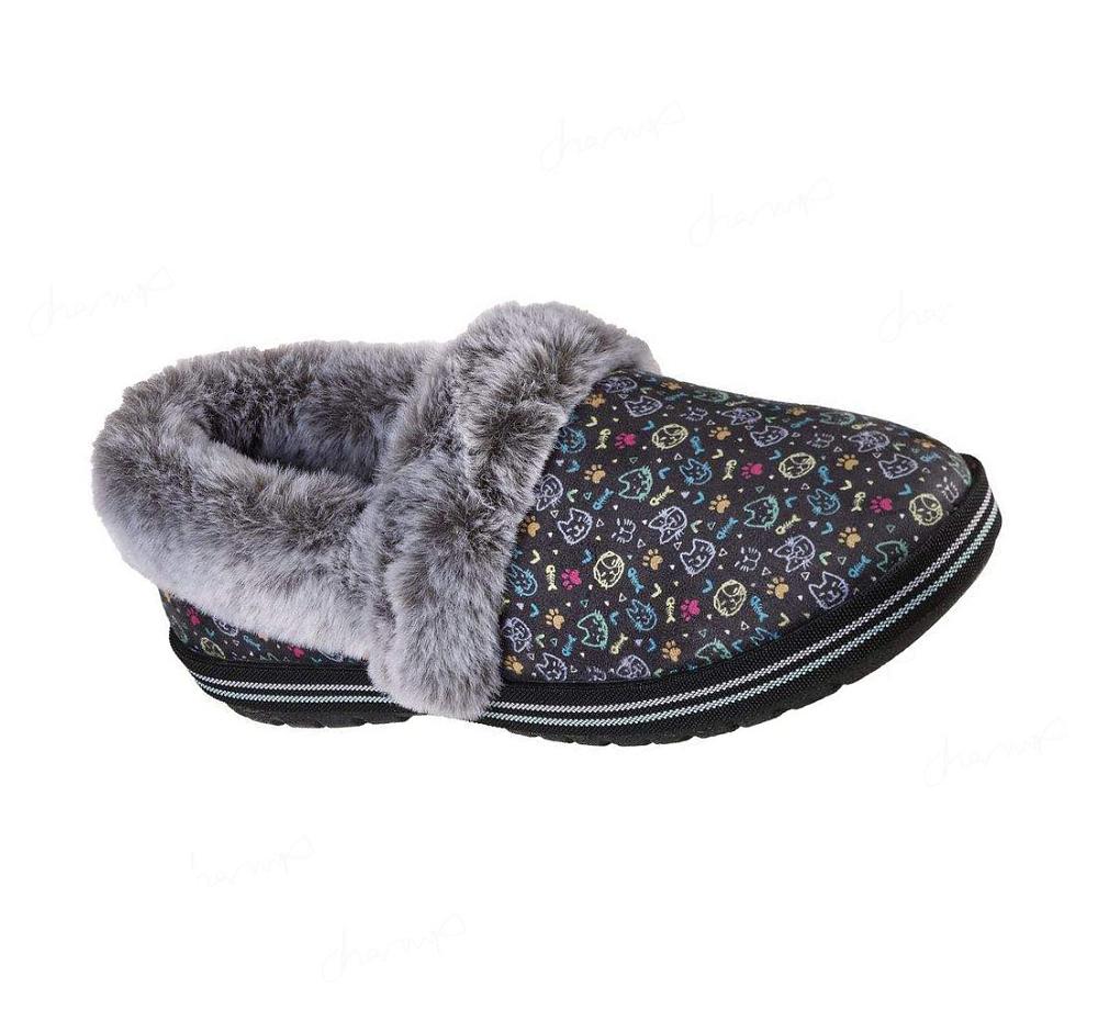 Zapatillas Sin Cordones Skechers BOBS Too Cozy - Blizzard Bits Mujer Negras Multicolor | 385AL_AR