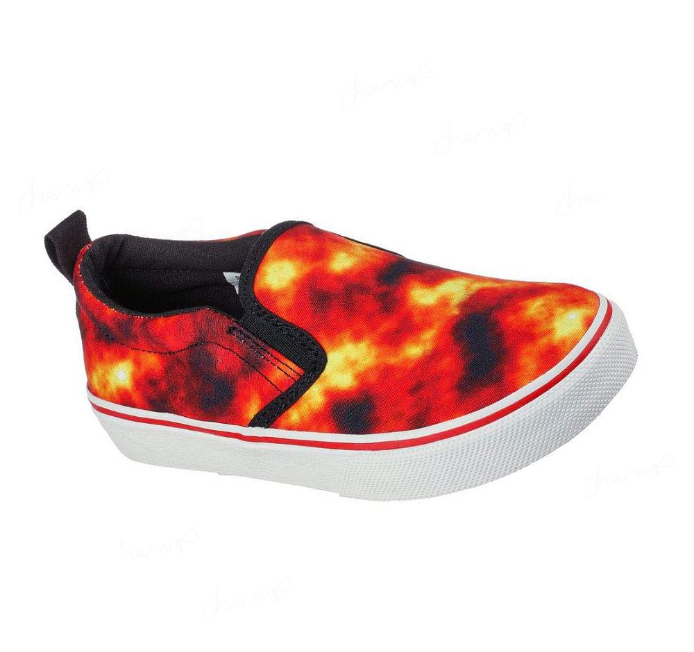 Zapatillas Sin Cordones Skechers Calle Fame - Lava Clouds Niño Rojas Negras | T81TD_AR