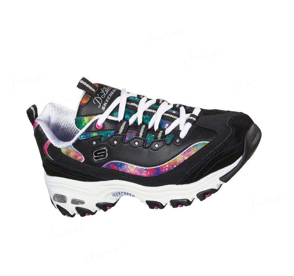 Zapatillas Sin Cordones Skechers D\'Lites - Galaxy Fantasy Mujer Negras Multicolor | A923X_AR