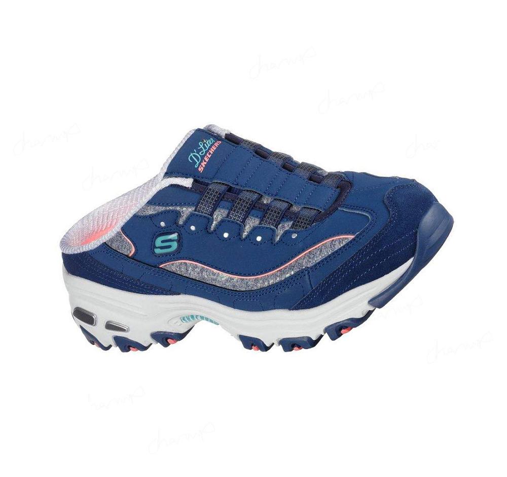 Zapatillas Sin Cordones Skechers D\'Lites - Comfy Cloud Mujer Azul Marino Rosas | I1885_AR