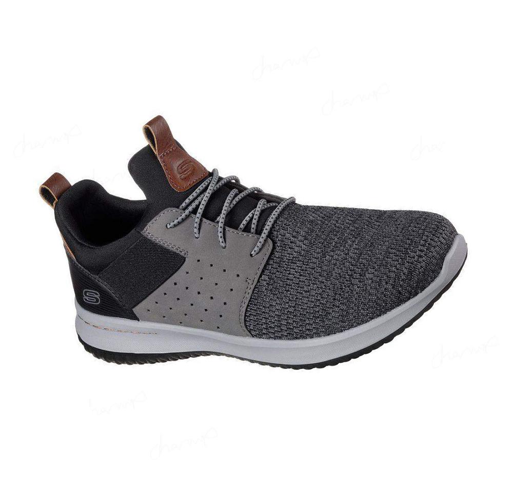 Zapatillas Sin Cordones Skechers Delson - Camben Hombre Gris | T300R_AR