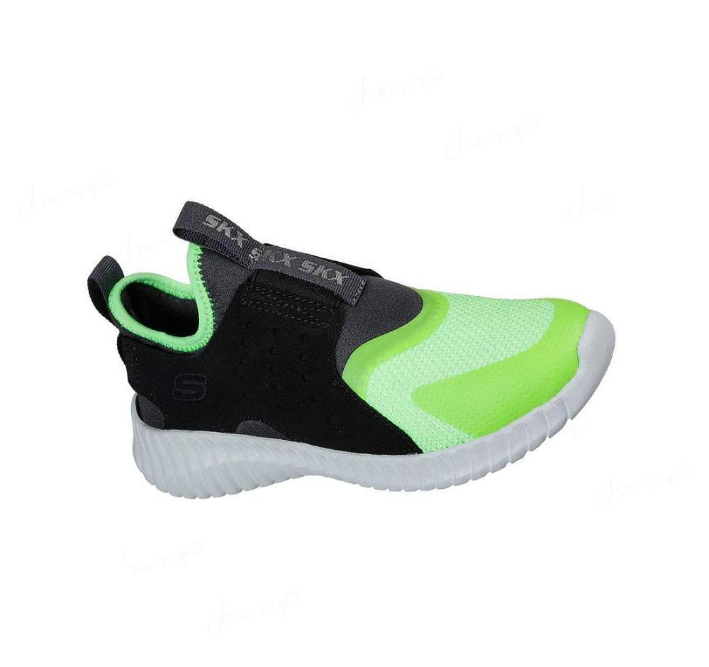 Zapatillas Sin Cordones Skechers Elite Flex - Rolvo Niño Negras Verde | T830W_AR