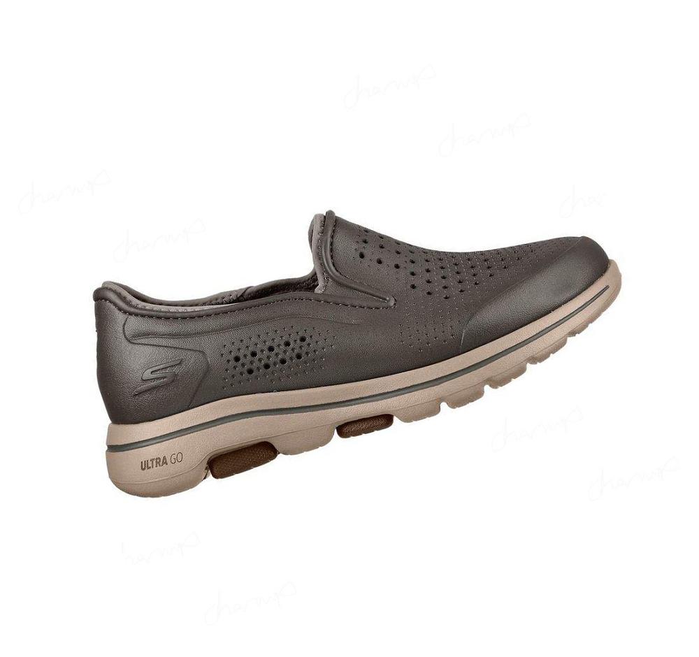 Zapatillas Sin Cordones Skechers Foamies: GO WALK 5 Forro - Get Warm Hombre Marrones | 390TA_AR