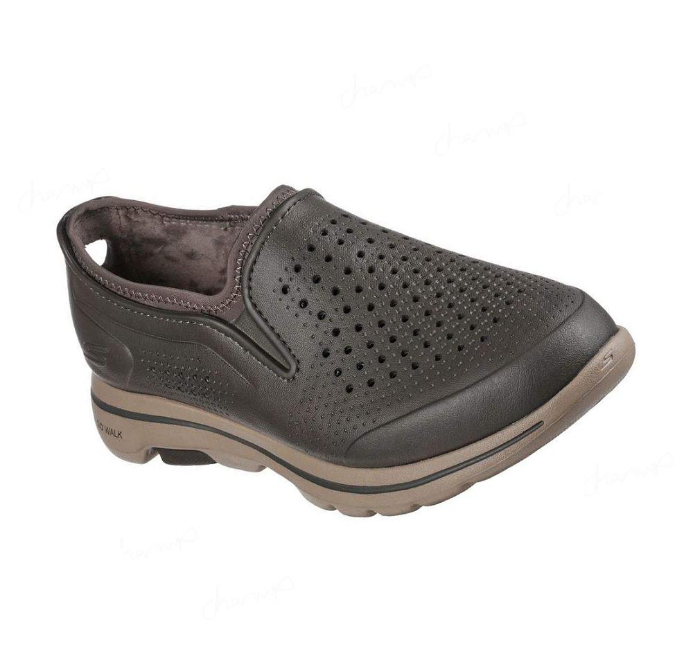 Zapatillas Sin Cordones Skechers Foamies: GO WALK 5 Forro - Get Warm Hombre Marrones | 390TA_AR