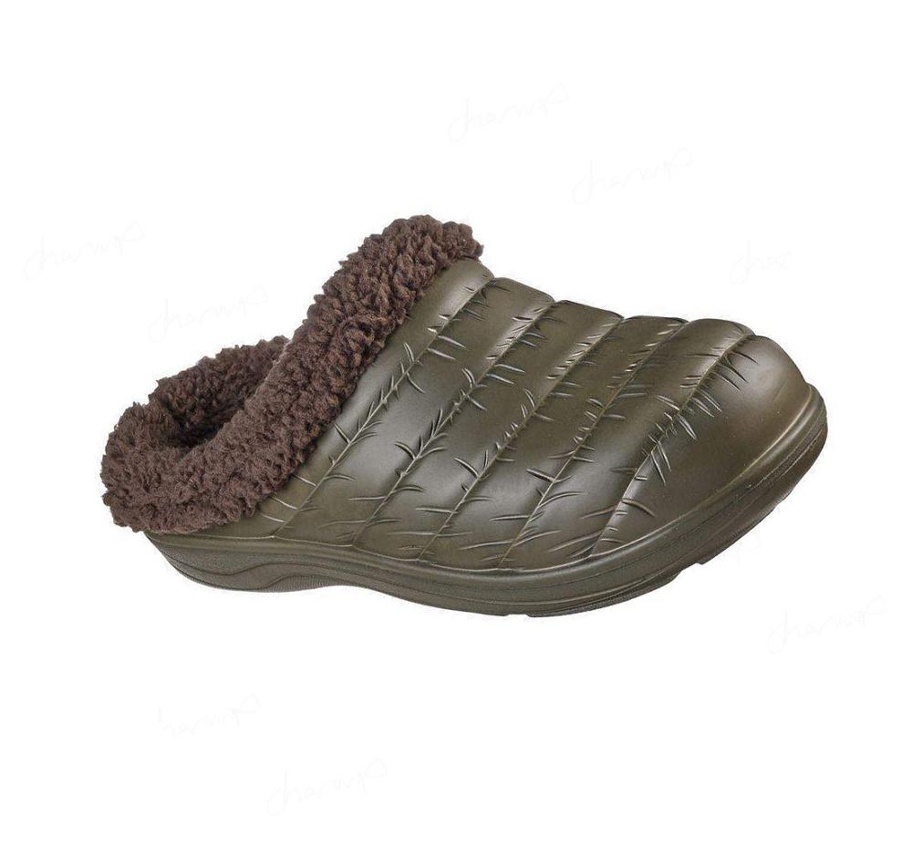 Zapatillas Sin Cordones Skechers Foamies: Cozy Camper Forro - Cozy Adventure Hombre Verde Oliva | 3932L_AR