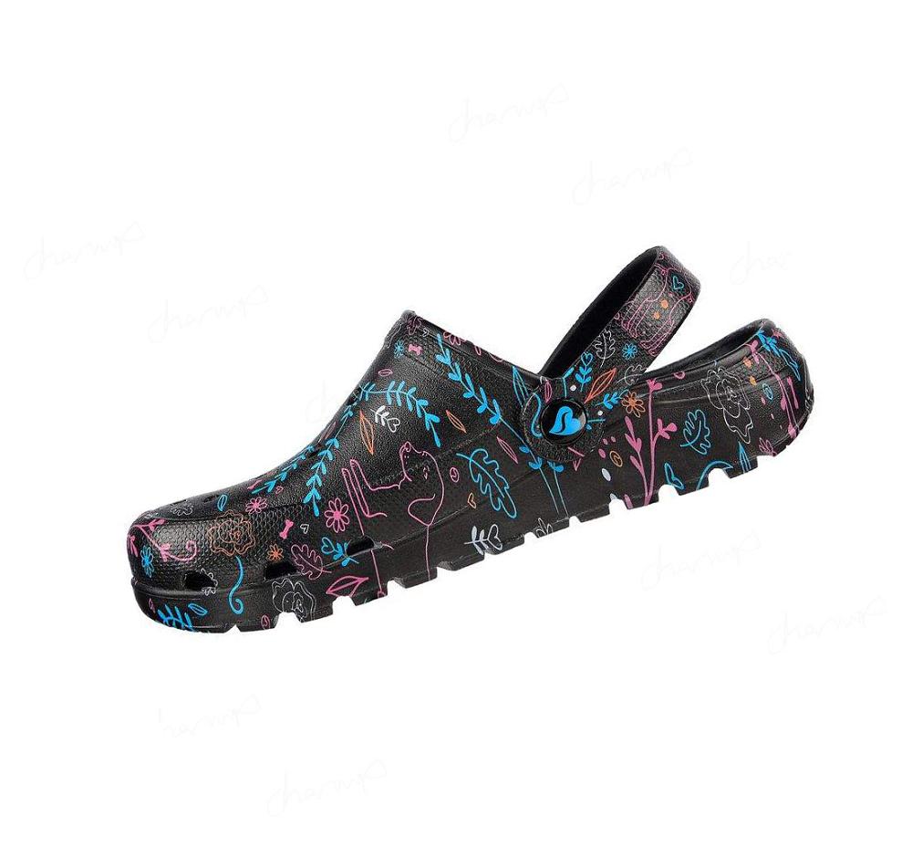 Zapatillas Sin Cordones Skechers Foamies: Arch Fit Footsteps - Flower Pups Mujer Negras Multicolor | 55T9B_AR