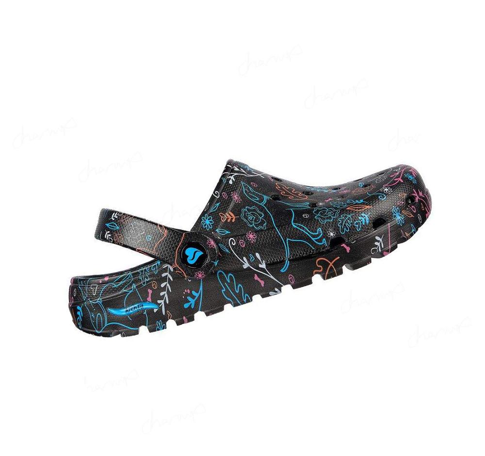 Zapatillas Sin Cordones Skechers Foamies: Arch Fit Footsteps - Flower Pups Mujer Negras Multicolor | 55T9B_AR