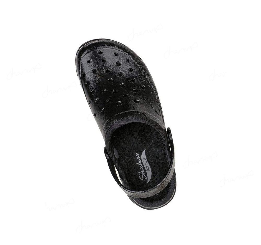 Zapatillas Sin Cordones Skechers Foamies: Arch Fit Forro Footsteps - Cozy Up Mujer Negras | 5T5AL_AR