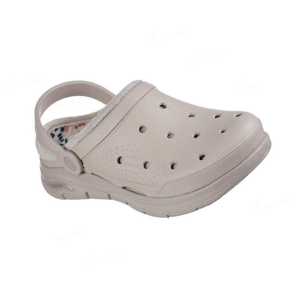 Zapatillas Sin Cordones Skechers Foamies: Arch Fit Forro - Cozy Gal Mujer Gris Marrones | 610AR_AR