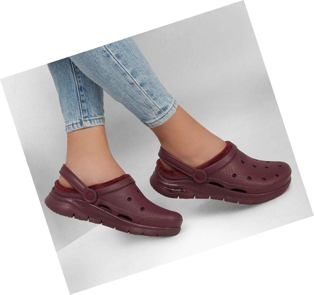 Zapatillas Sin Cordones Skechers Foamies: Arch Fit Forro - Cozy Gal Mujer Burdeos | 6129E_AR