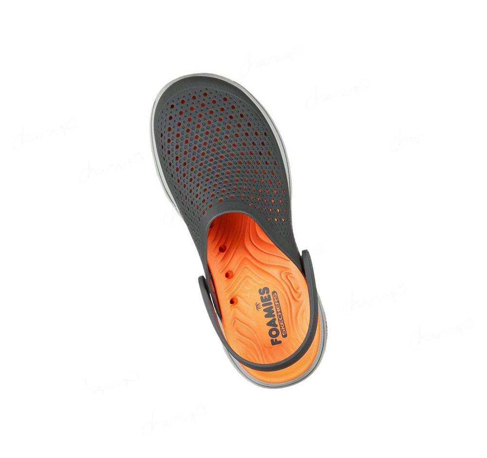 Zapatillas Sin Cordones Skechers Foamies: GOwalk 5 - Astonished Hombre Gris Naranjas | A0933_AR