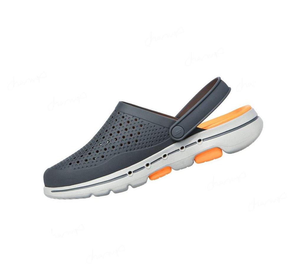 Zapatillas Sin Cordones Skechers Foamies: GOwalk 5 - Astonished Hombre Gris Naranjas | A0933_AR