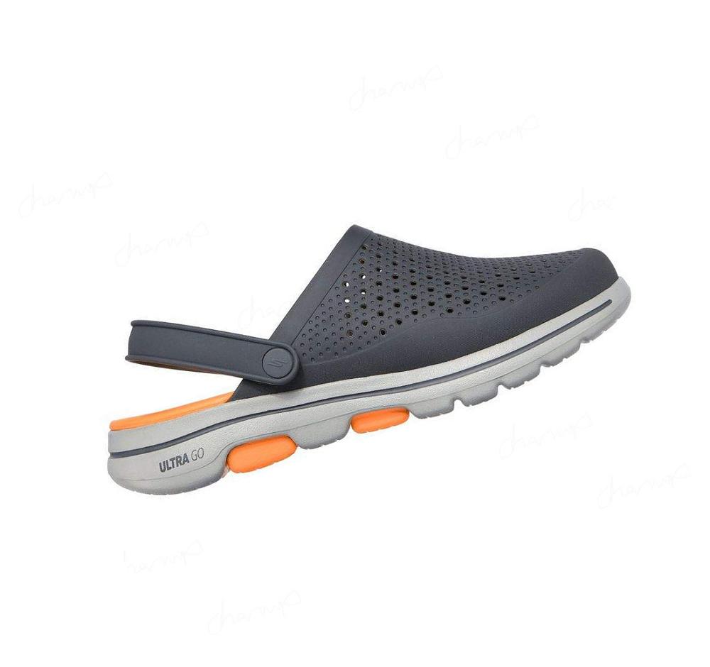 Zapatillas Sin Cordones Skechers Foamies: GOwalk 5 - Astonished Hombre Gris Naranjas | A0933_AR