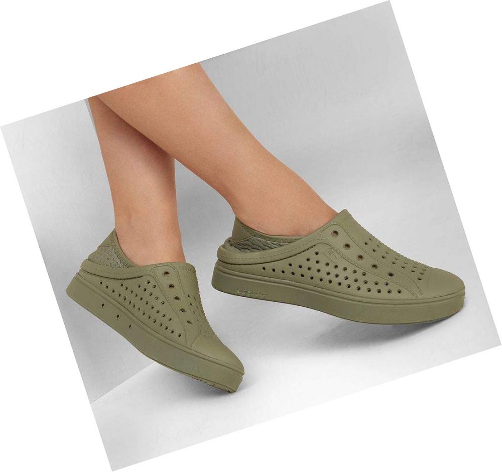 Zapatillas Sin Cordones Skechers Foamies: Vista - Cal Dreaming Mujer Verde Oliva | AAT10_AR