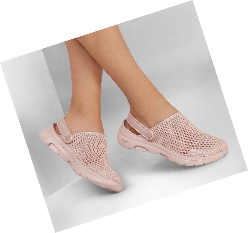 Zapatillas Sin Cordones Skechers Foamies: GOwalk 5 - Sea Scape Mujer Rosas | I5218_AR