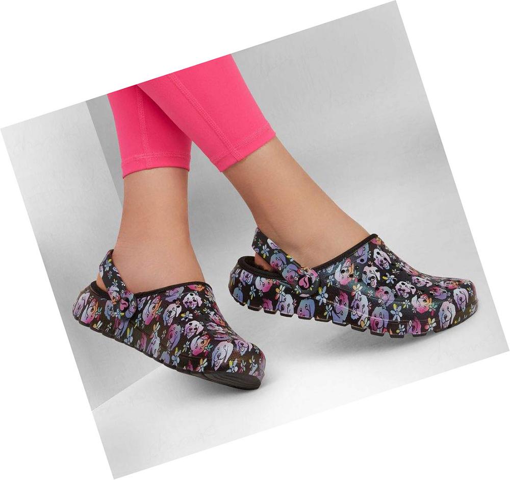 Zapatillas Sin Cordones Skechers Foamies: Footsteps - Chill Summer Mujer Negras Multicolor | IA21D_AR