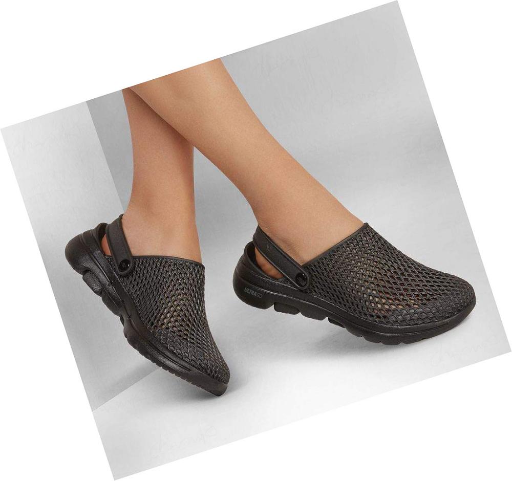 Zapatillas Sin Cordones Skechers Foamies: GOwalk 5 - Sea Scape Mujer Negras | IA96L_AR