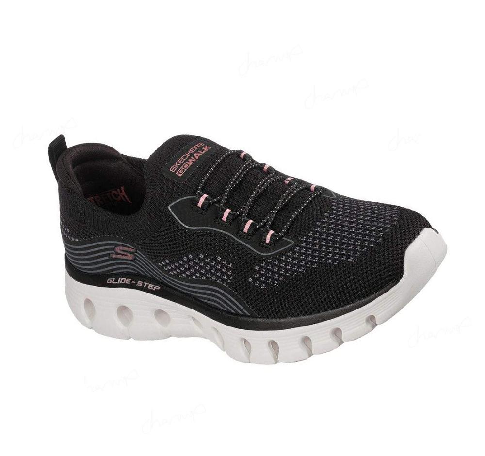 Zapatillas Sin Cordones Skechers GO WALK Glide-Step Flex - Silver Spirit Mujer Negras Rosas | 5013G_AR