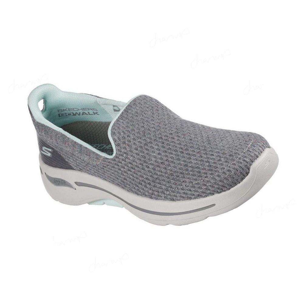 Zapatillas Sin Cordones Skechers GO WALK Arch Fit - Our Earth Mujer Gris Turquesa Claro | T2290_AR