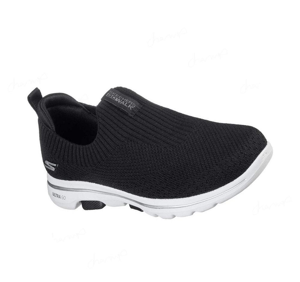 Zapatillas Sin Cordones Skechers GOwalk 5 - Trendy Mujer Negras Blancas | 6TT9E_AR