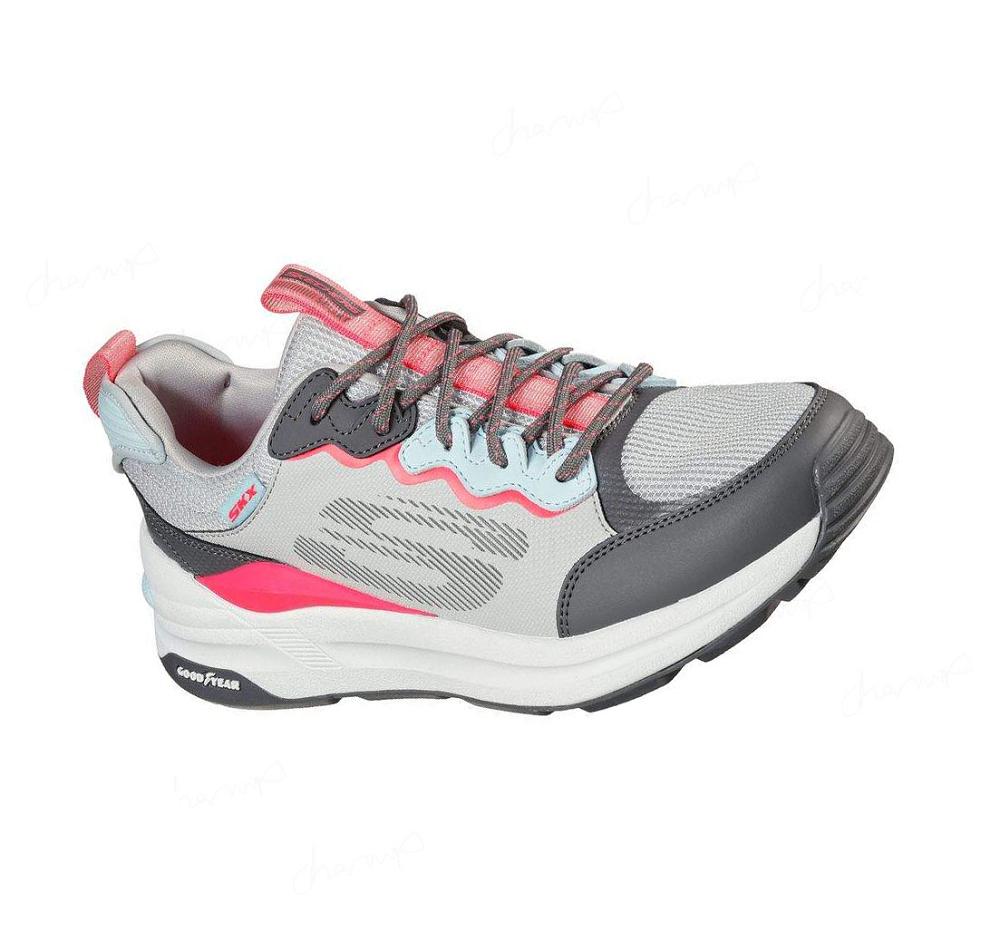 Zapatillas Sin Cordones Skechers Global Jogger - Fresh Strike Mujer Gris Rosas | 68AAL_AR