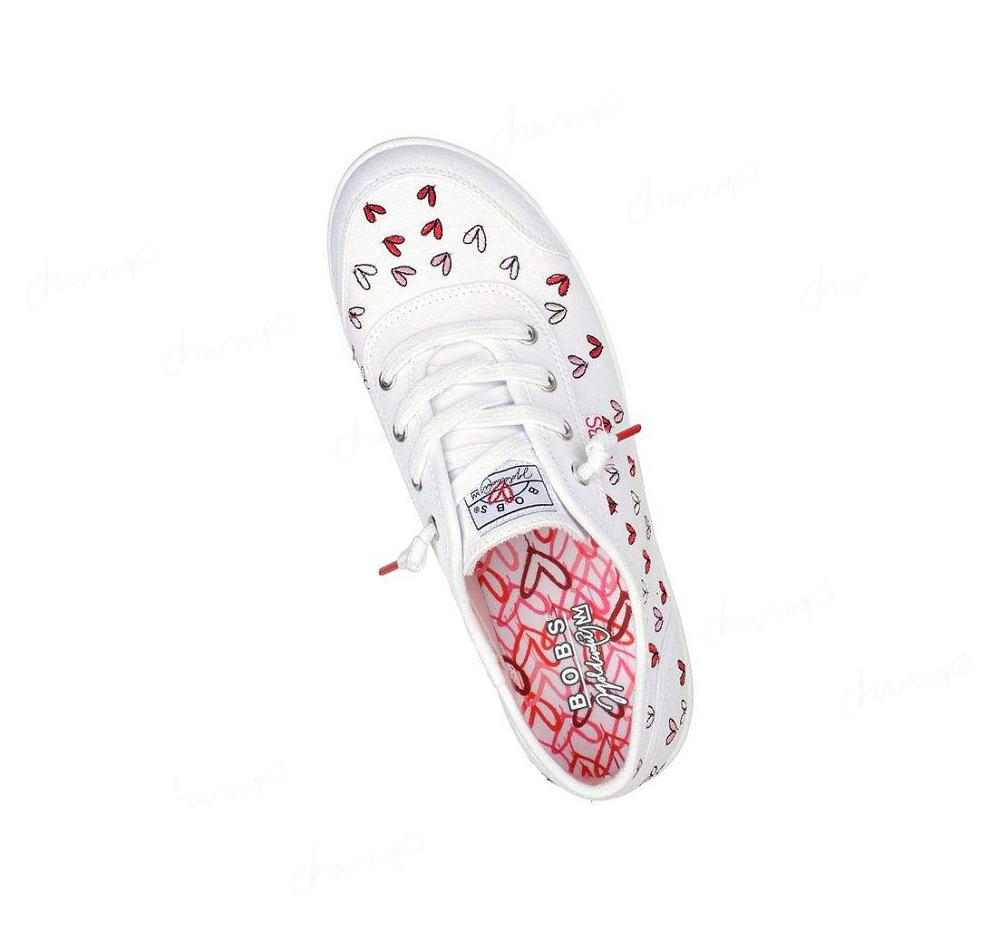 Zapatillas Sin Cordones Skechers JGoldcrown: BOBS B Cute - Love Brigade Mujer Blancas Rojas Rosas | A3TAL_AR