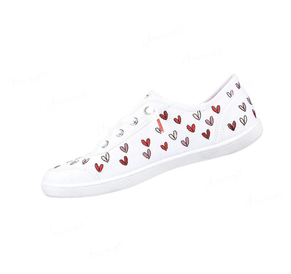 Zapatillas Sin Cordones Skechers JGoldcrown: BOBS B Cute - Love Brigade Mujer Blancas Rojas Rosas | A3TAL_AR