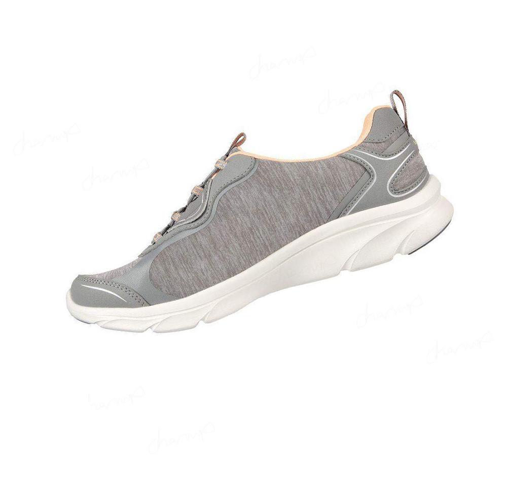 Zapatillas Sin Cordones Skechers Relaxed Fit: D'Lux Comodidad - Sunny Oasis Mujer Gris Rosas | 3063G_AR