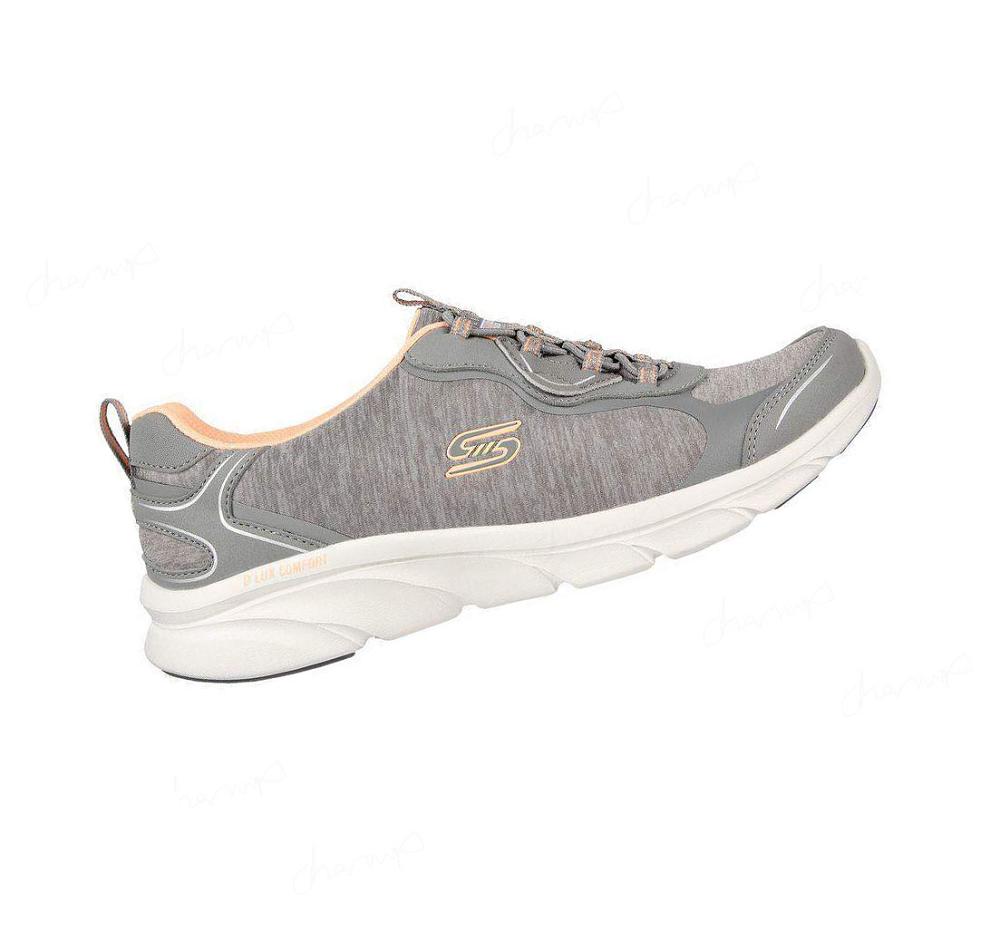 Zapatillas Sin Cordones Skechers Relaxed Fit: D'Lux Comodidad - Sunny Oasis Mujer Gris Rosas | 3063G_AR