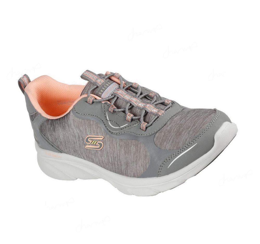 Zapatillas Sin Cordones Skechers Relaxed Fit: D\'Lux Comodidad - Sunny Oasis Mujer Gris Rosas | 3063G_AR