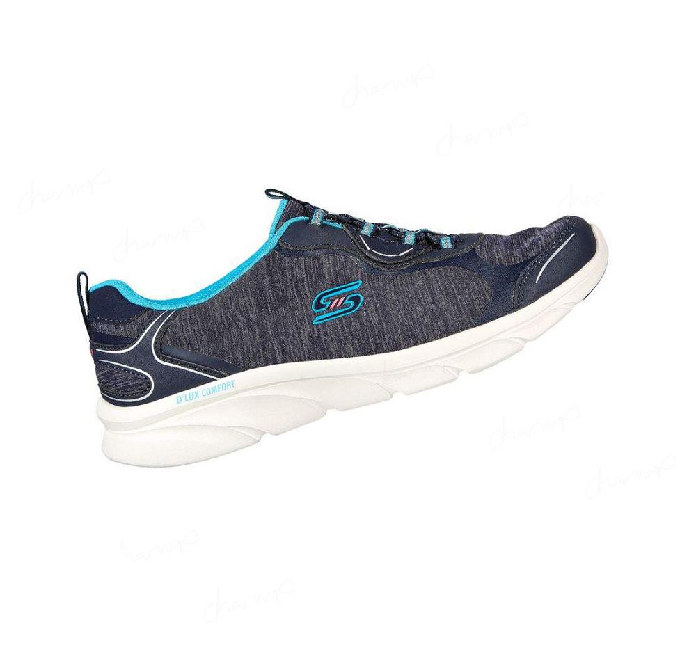 Zapatillas Sin Cordones Skechers Relaxed Fit: D'Lux Comodidad - Sunny Oasis Mujer Azul Marino | 3088R_AR