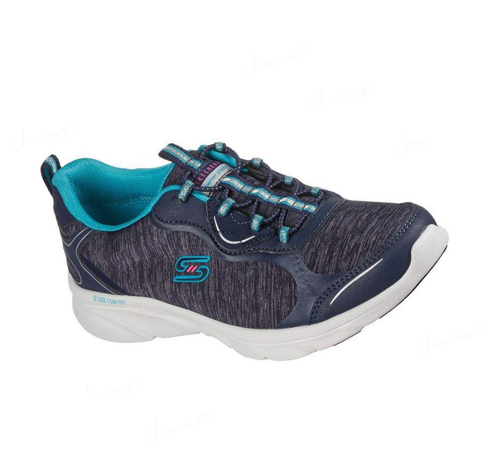 Zapatillas Sin Cordones Skechers Relaxed Fit: D\'Lux Comodidad - Sunny Oasis Mujer Azul Marino | 3088R_AR