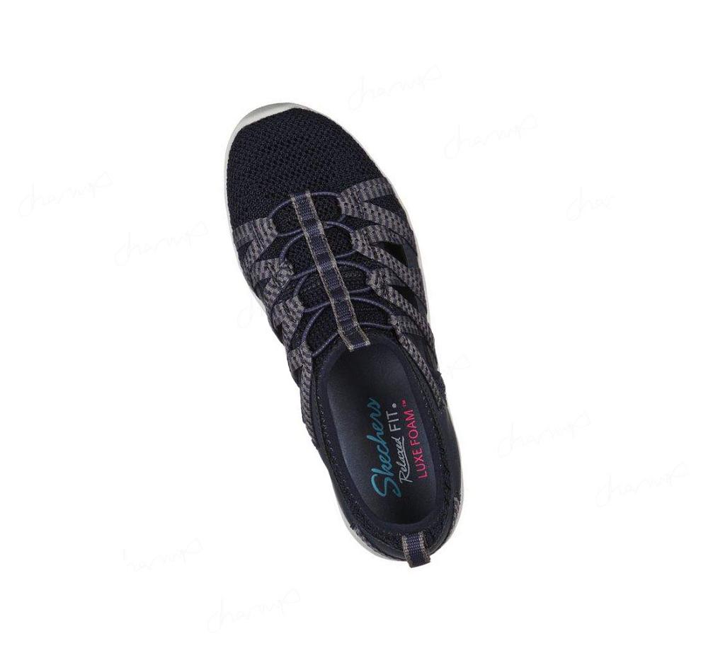 Zapatillas Sin Cordones Skechers Relaxed Fit: Reggae Fest 2.0 - Happy Getaway Mujer Azul Marino | 31210_AR