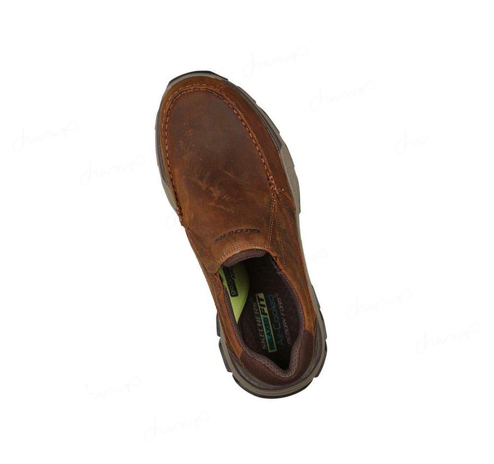 Zapatillas Sin Cordones Skechers Relaxed Fit: Respected - Catel Hombre Marrones | 5293B_AR