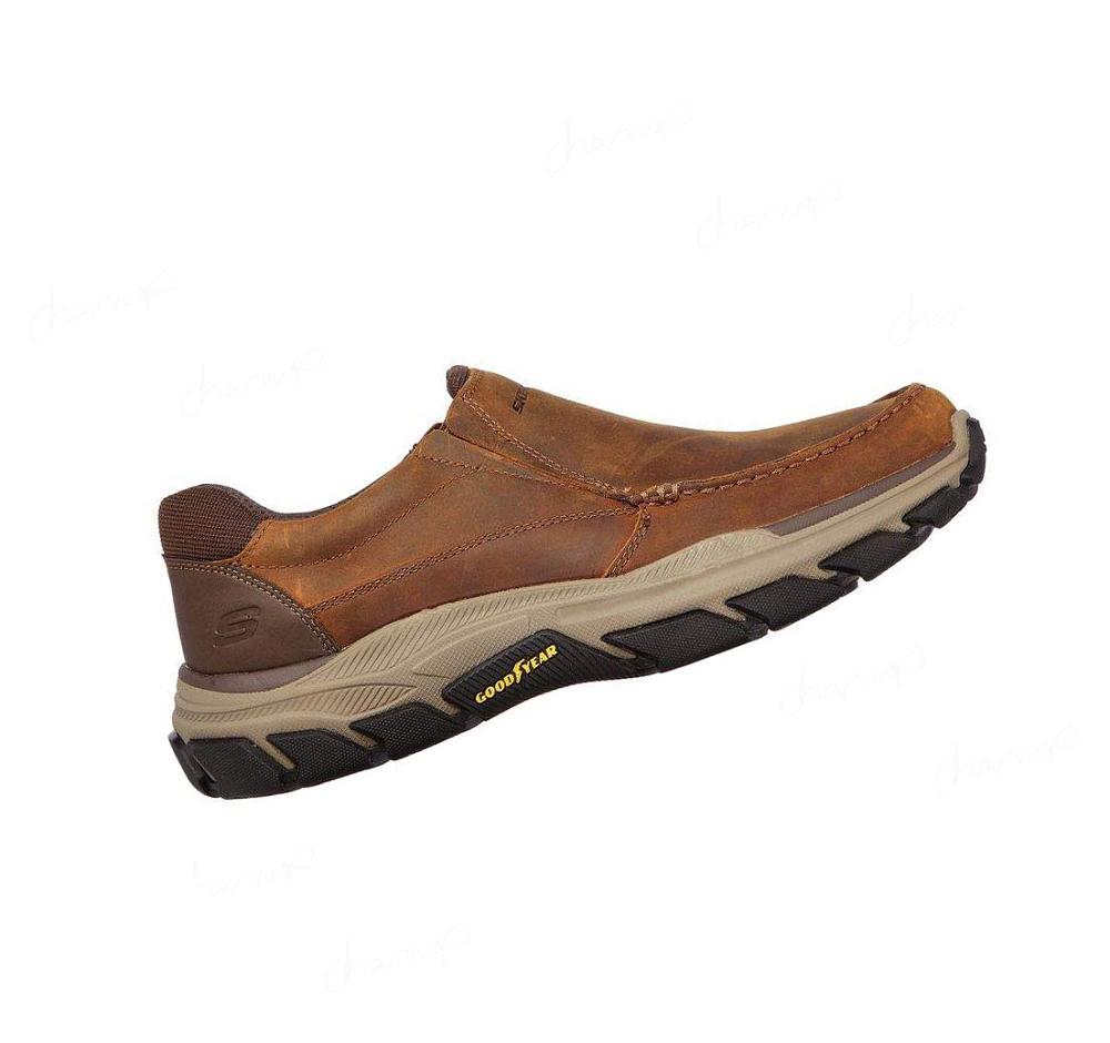 Zapatillas Sin Cordones Skechers Relaxed Fit: Respected - Catel Hombre Marrones | 5293B_AR