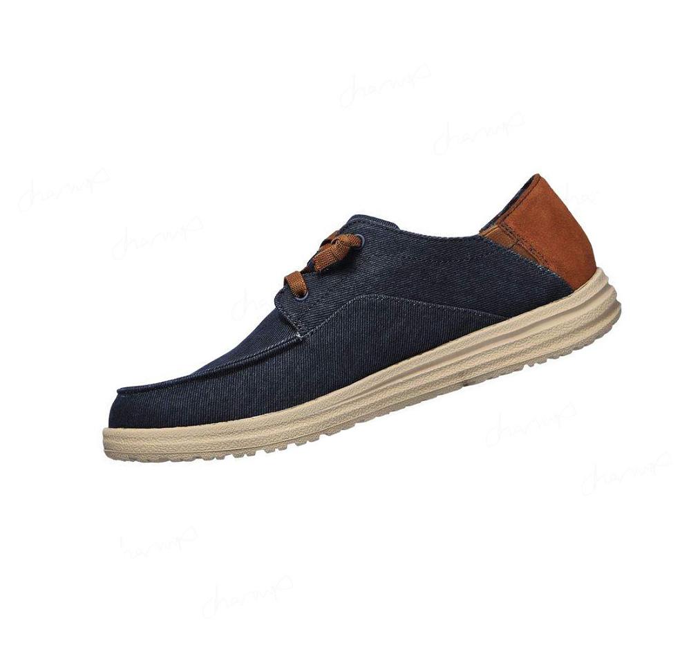 Zapatillas Sin Cordones Skechers Relaxed Fit: Melson - Planon Hombre Azul Marino | 55A30_AR