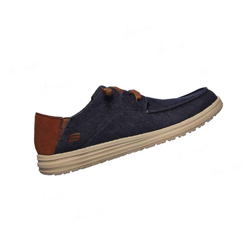 Zapatillas Sin Cordones Skechers Relaxed Fit: Melson - Planon Hombre Azul Marino | 55A30_AR