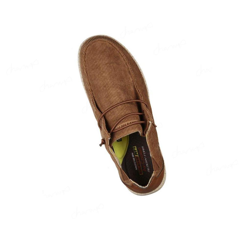 Zapatillas Sin Cordones Skechers Relaxed Fit: Melson - Corduroy Hombre Marrones | 5A5TD_AR