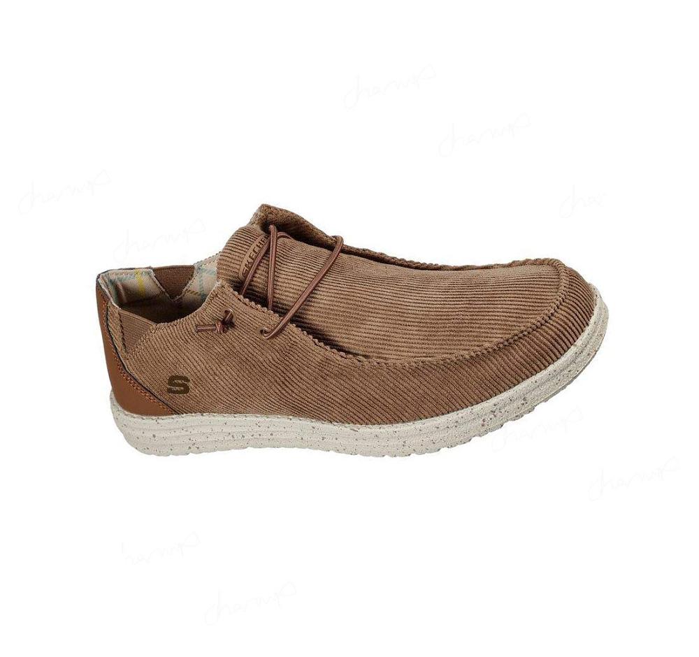 Zapatillas Sin Cordones Skechers Relaxed Fit: Melson - Corduroy Hombre Marrones | 5A5TD_AR