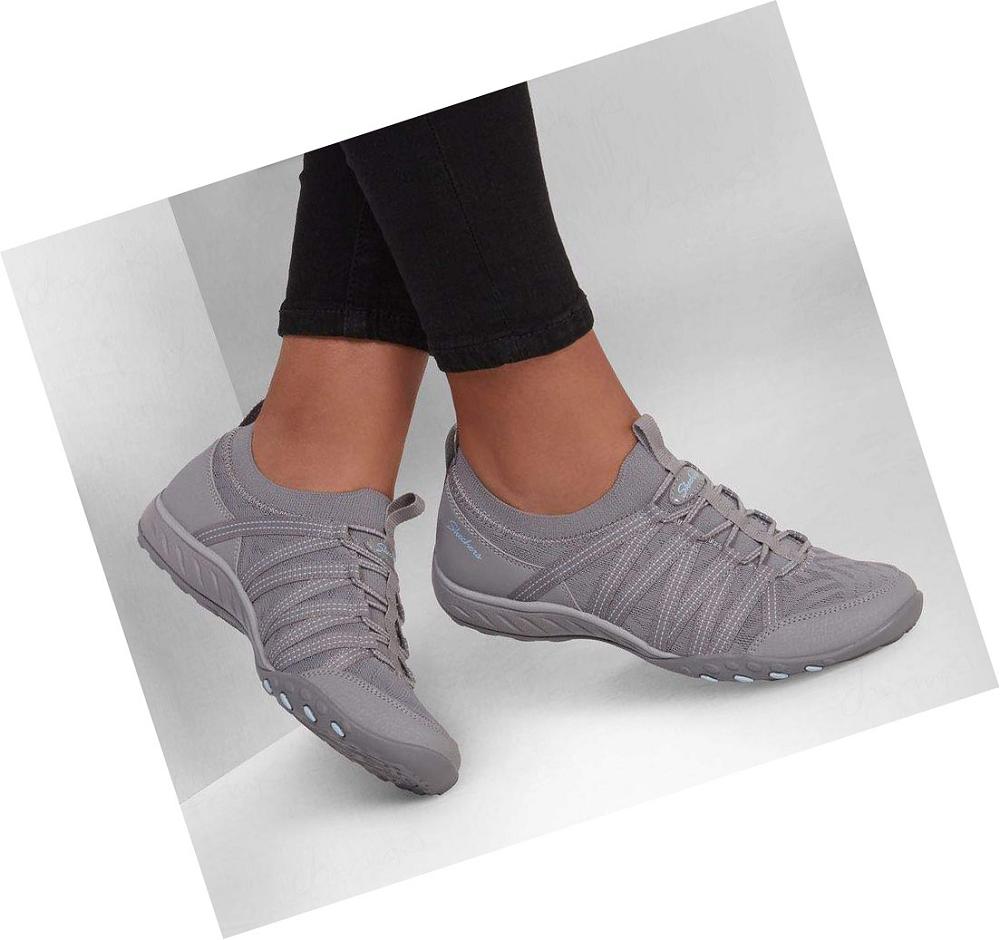 Zapatillas Sin Cordones Skechers Relaxed Fit: Breathe-Easy - First Light Mujer Gris | 63TAW_AR