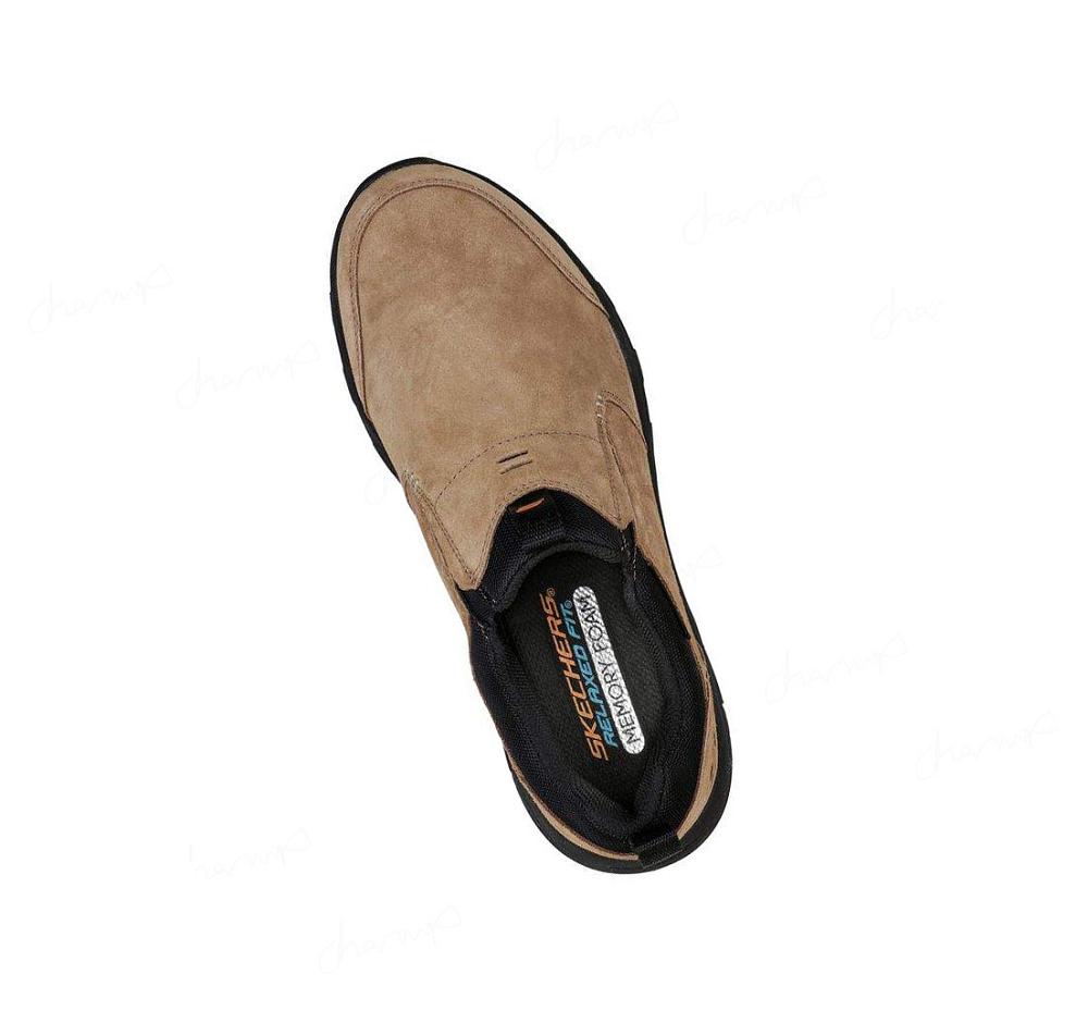 Zapatillas Sin Cordones Skechers Relaxed Fit: Oak Canyon Hombre Marrones Negras | 681AK_AR